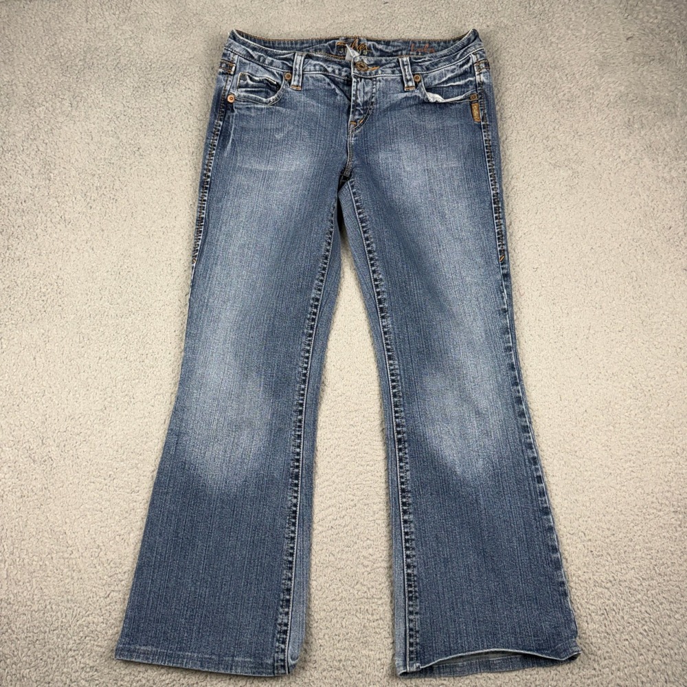 Silver Jeans Denim Womens 30 Blue Lola Bootcut Mid Rise Faded Stretch